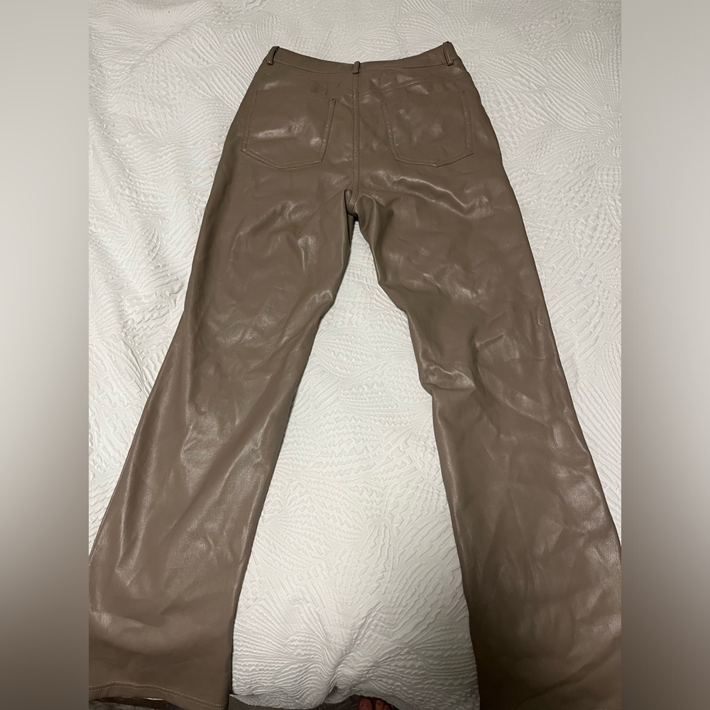 BLACK TAPE Sz S Faux Leather High Rise Straight Leg Trouser Pants worn once